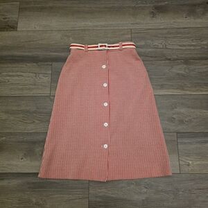 Vtg Skirt Unique Rare 60-70s Graff Californiawear Striped Midi Skirt with Belt